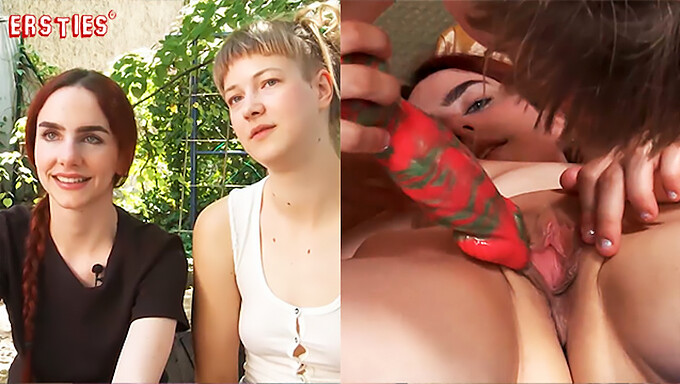 Amateurlesben Ida und Claudia erkunden Fußfetisch und Strap-on-Spiel